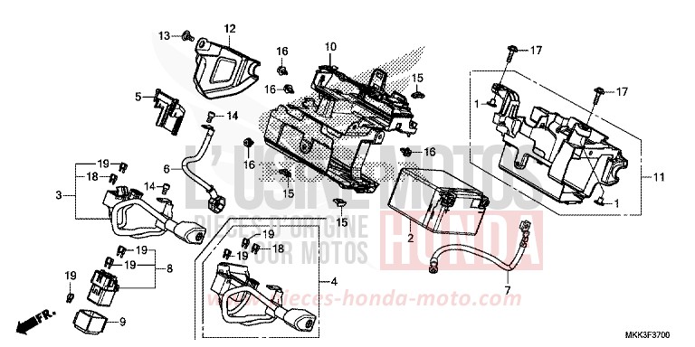 BATTERIE de Africa Twin PEARL GLARE WHITE (NHB53HA) 2018